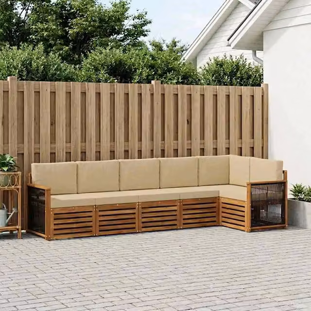 Set di divani da esterno 5 pz Naturale 3384414