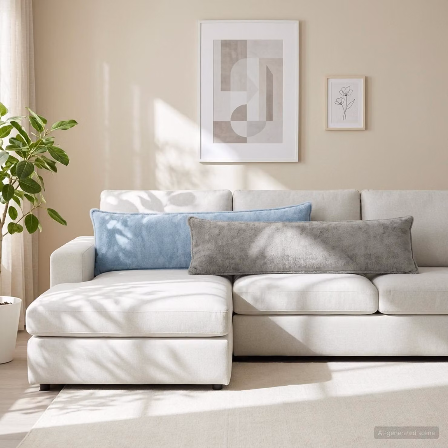 Federa HOUTEN vidaXL Azzurro in pelliccia sintetica, L 145 cm x P 40 cm