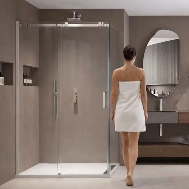 Lato fisso porta doccia scorrevole IX BOX SHOWER design moderno trasparente H: 200 cm, L: 67-69 cm