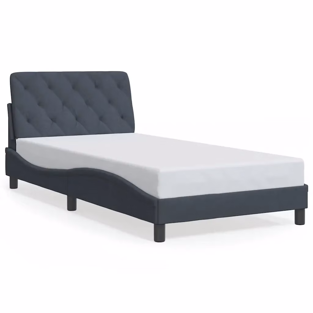 Giroletto vidaXL in Velluto Grigio con Doghe in Legno L/P/H: 100 x 200 cm – 2