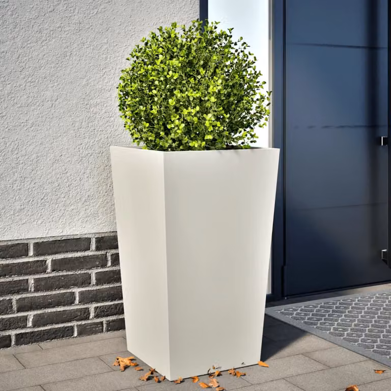 Fioriera da giardino vidaXL in acciaio bianca L/P/H: 45 x 45 x 75 cm