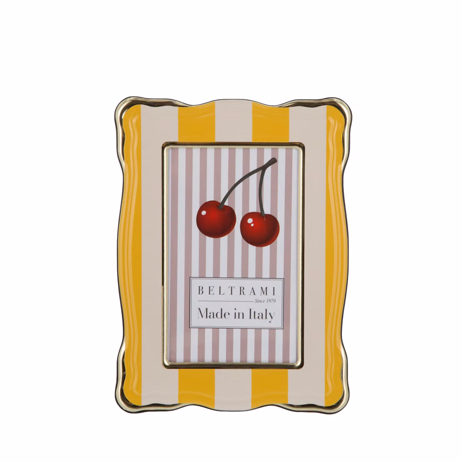 Portafoto Summer Beltrami in legno giallo con bordo oro per uso da tavolo, 10x15 cm – 2