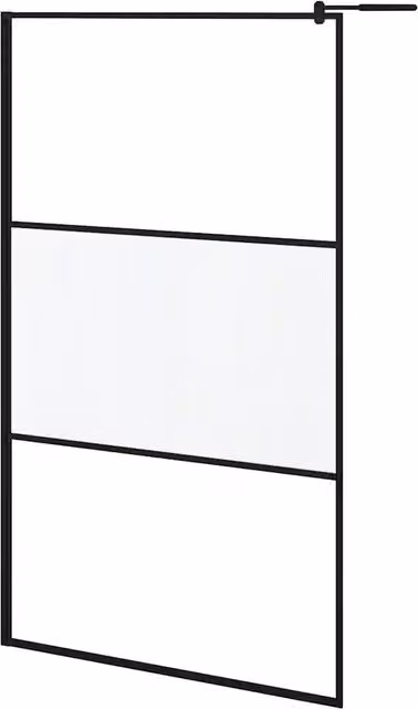 Parete Doccia Walk in 115x195 cm in Vetro Smerigliato ESG Nero CFW1112921