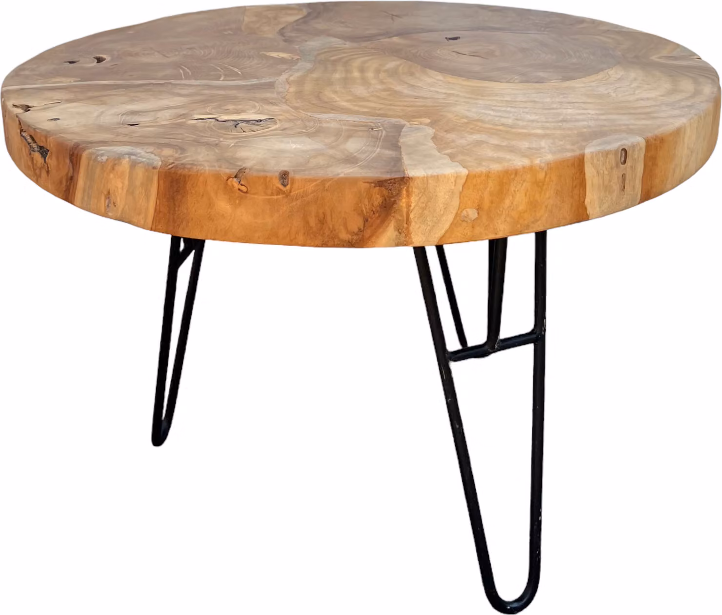 Tavolino rotondo - Tavolino da caffè Tavolino da divano - Moderno in legno e metallo