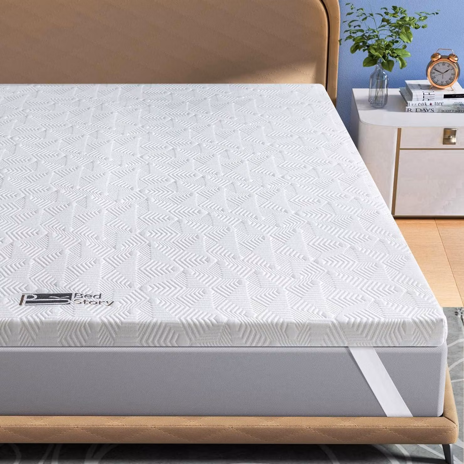 Materasso topper in schiuma fredda, dimensioni 180x200 cm, altezza 5 cm, con 7 zone di comfort, durezza H3 e H4