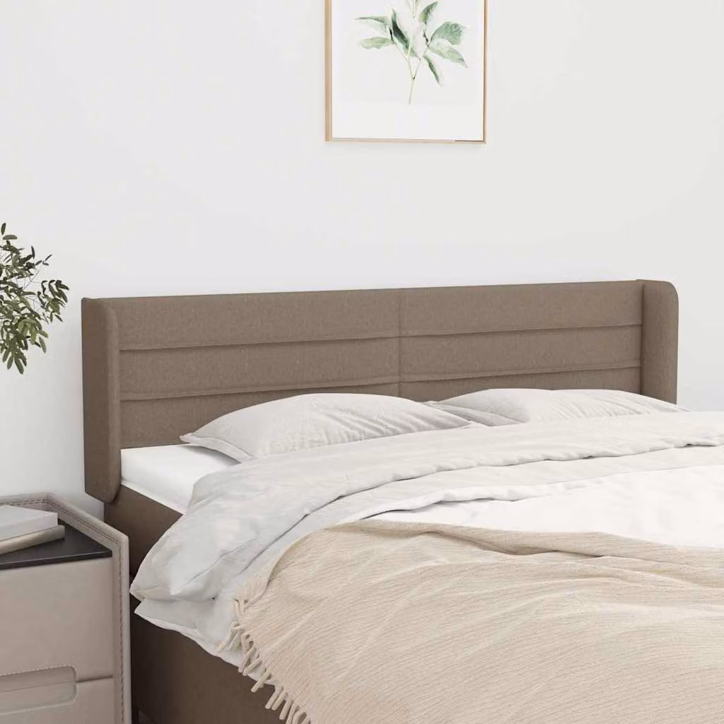 Testiera ad orecchio vidaXL in tessuto beige/grigio L: 147 cm, P: 16 cm, H: 78-88 cm