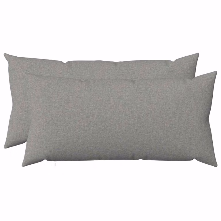 Set di 2 federe vidaXL HEERLEN in tessuto grigio, L 80 cm x P 40 cm