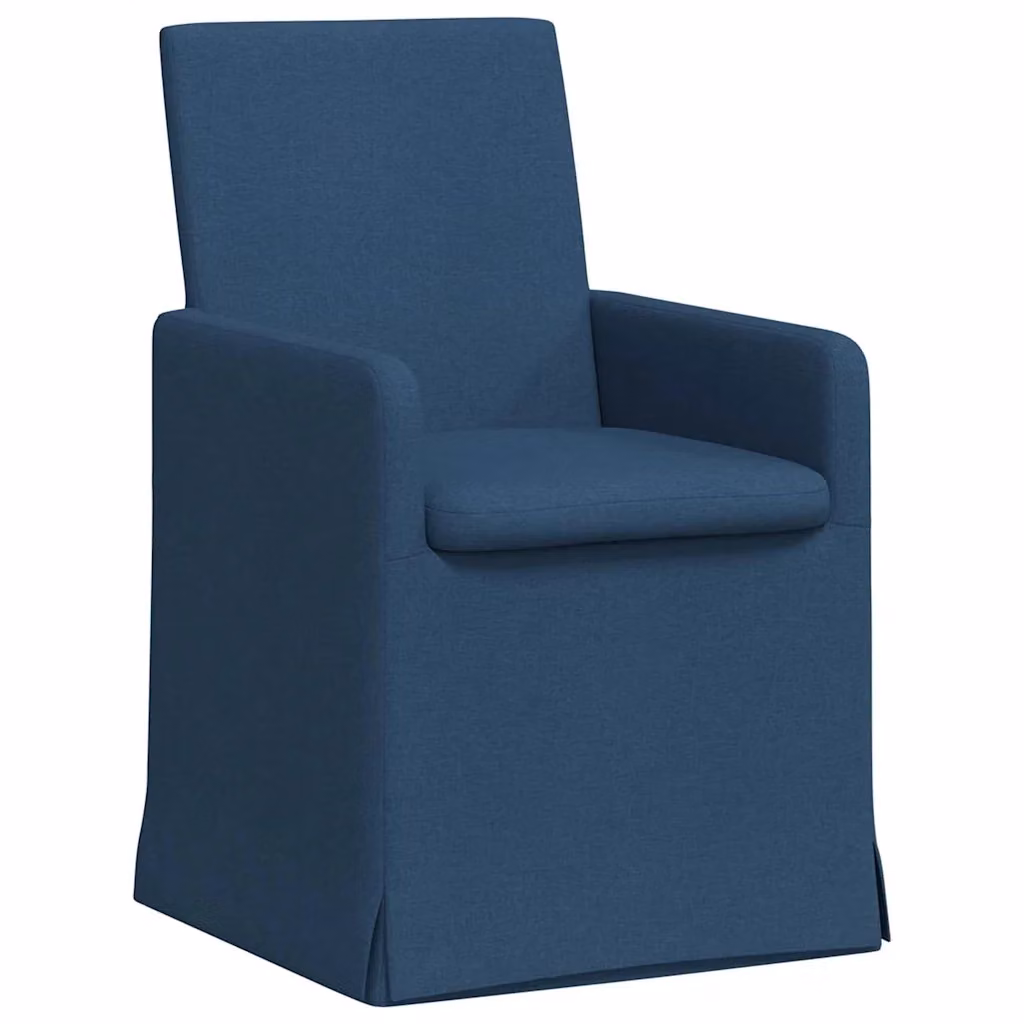 Set di 2 sedie da pranzo vidaXL in tessuto blu per cucina e sala da pranzo L/P/H: 57 x 68 x 94 cm – 2