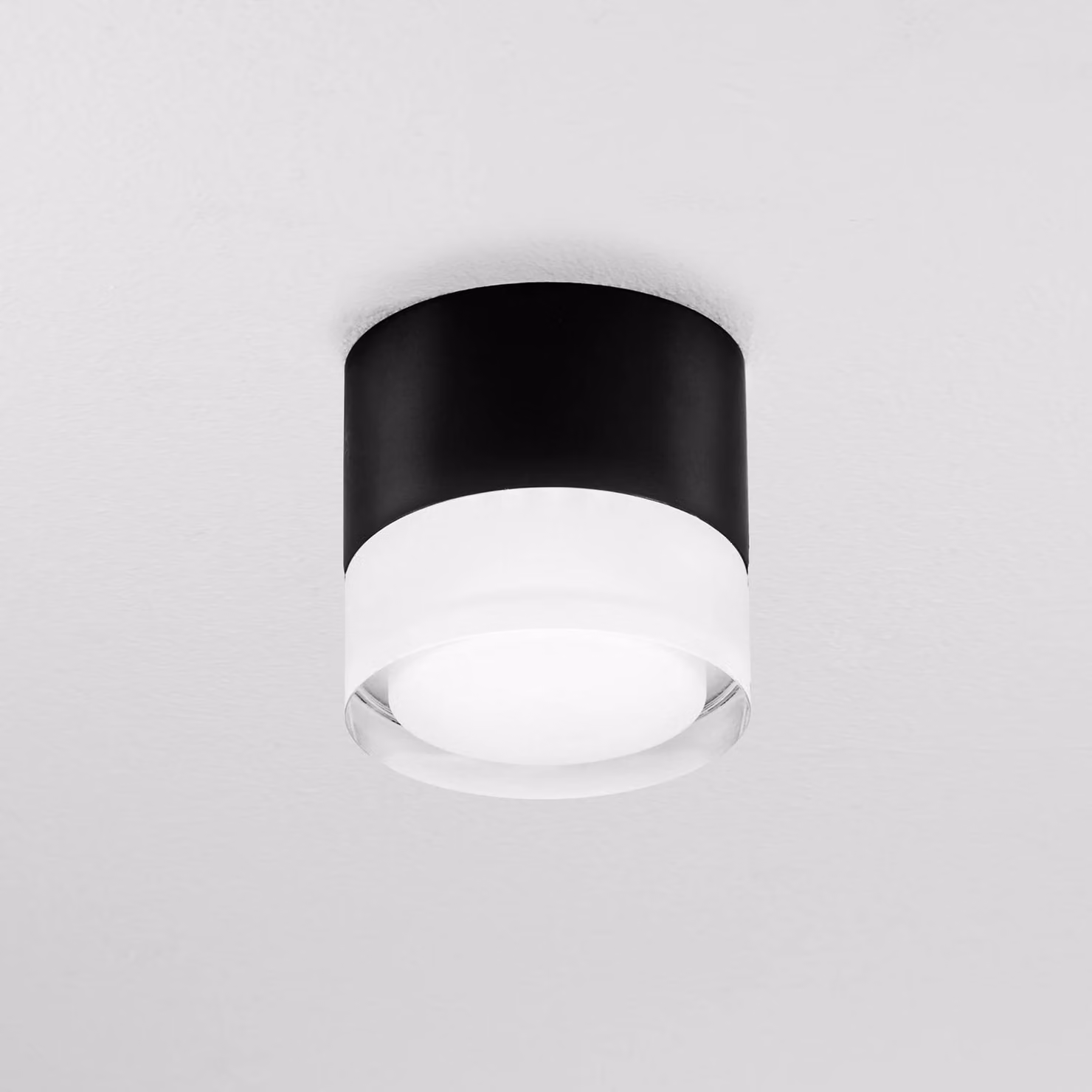 Egger Licht DLS Phoenix plafoniera da esterno 3.000 K nero Ø 9cm alluminio Phoenix, dimmerabile, Nero, Bagno, Alluminio, Moderno, Plafoniere LED