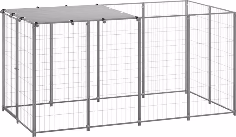 The Living Store Cuccia per cani Silver 2,42 m² in acciaio