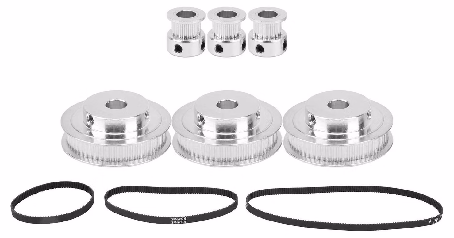 3 set di pulegge per cinghia di distribuzione, in alluminio, con 20 e 60 denti