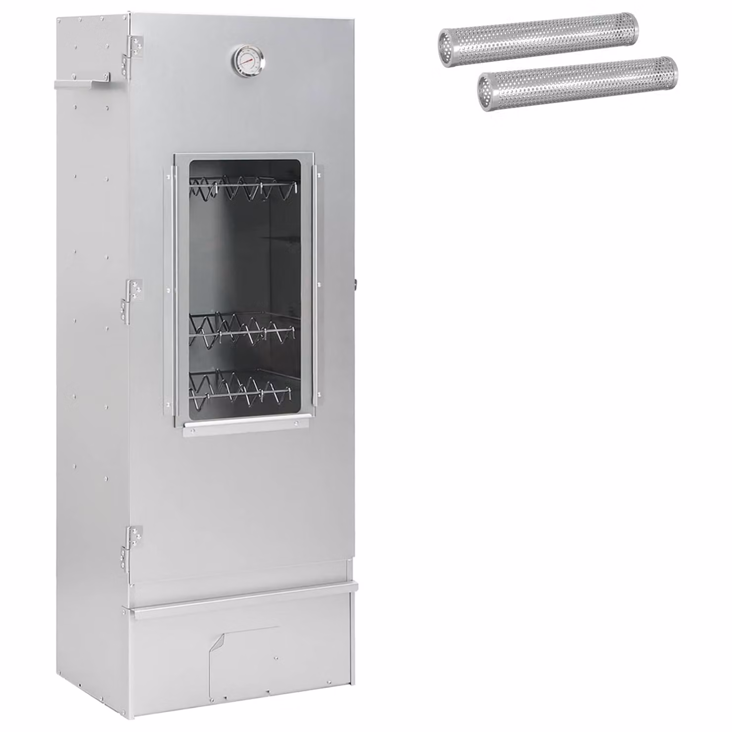 vidaXL Forno Affumicatore Verticale in Acciaio Zincato Argento L/P/H: 44,5 x 29 x 110 cm