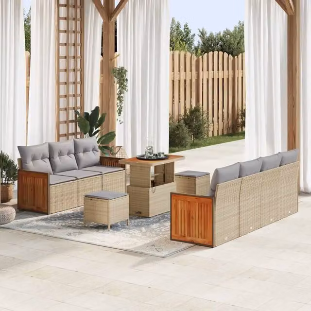 Set Divano da Giardino 10 pz 9-Numero di posti 3363142