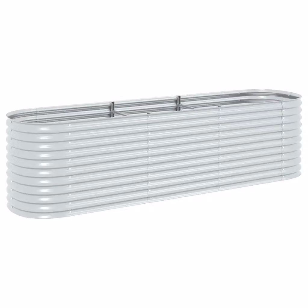 Letto rialzato da giardino vidaXL in acciaio zincato argento L: 320 cm, P: 80 cm, H: 81 cm – 2