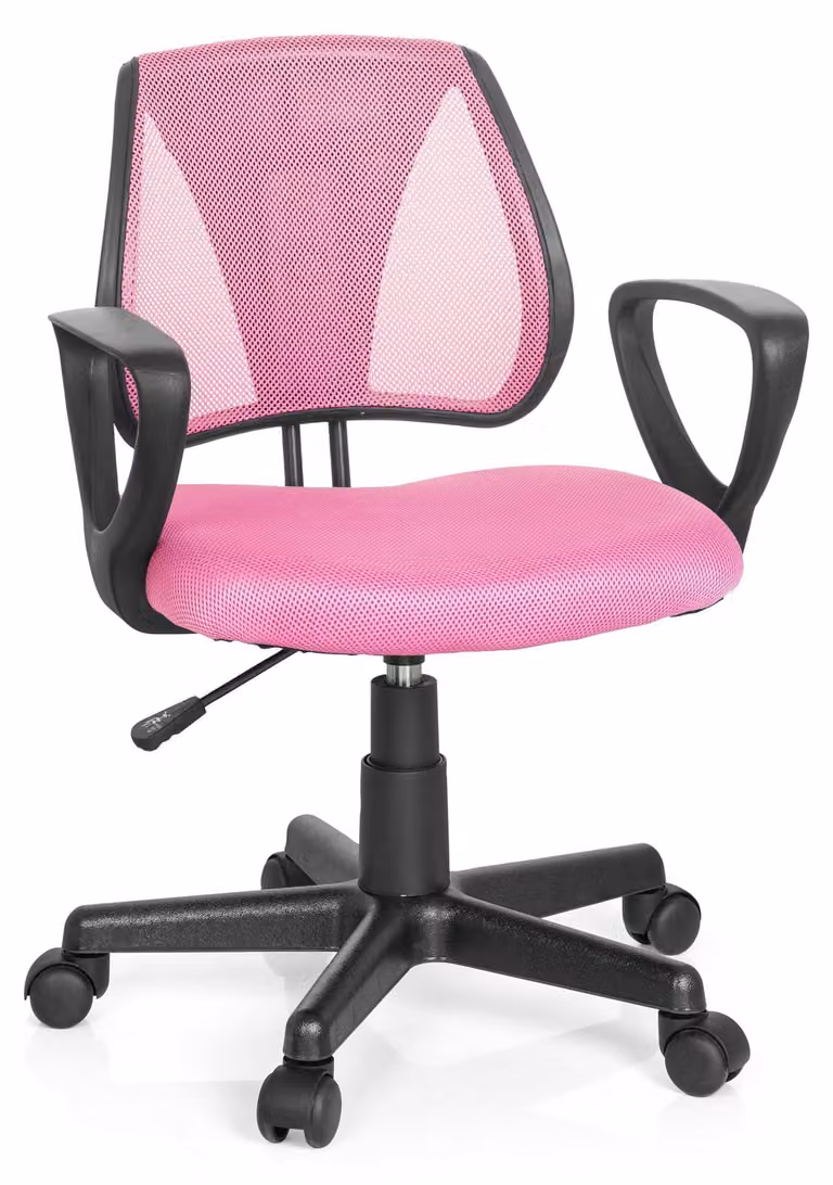 hjh OFFICE sedia girevole per bambini KIDDY CD sedia da scrivania per bambini regolabile in altezza con braccioli tessuto / rete