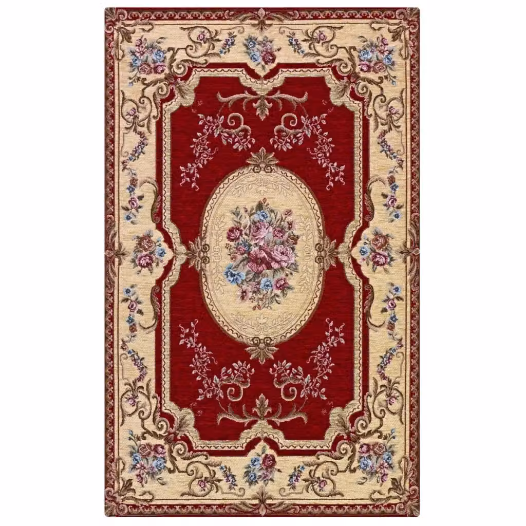 Tappeto Pierre Tappeti Aubusson Rosso in Ciniglia Lavabile e Antiscivolo L: 200 cm, P: 280 cm – 2