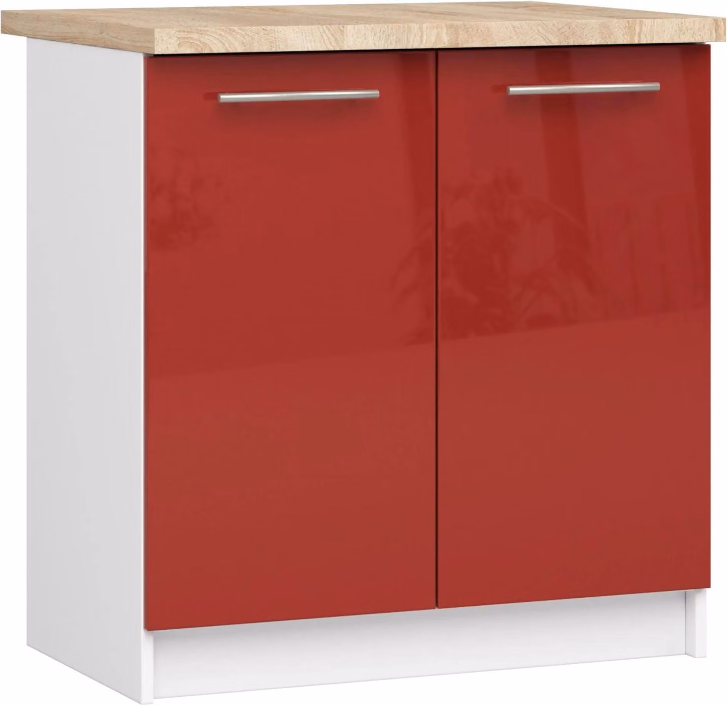 Akord Mobile Da Cucina Oliwia 2 Ante Bianco/Rosso Lucido 80X46X85 Cm