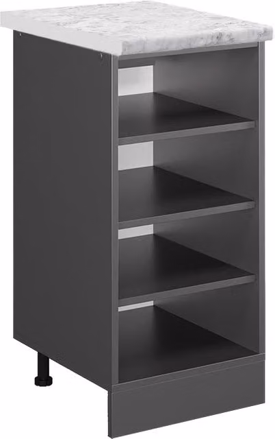 Scaffale da cucina Vicco R-Line Antracite con piano effetto marmo L 40 cm, H 81,6 cm, P 20,7 cm – 1