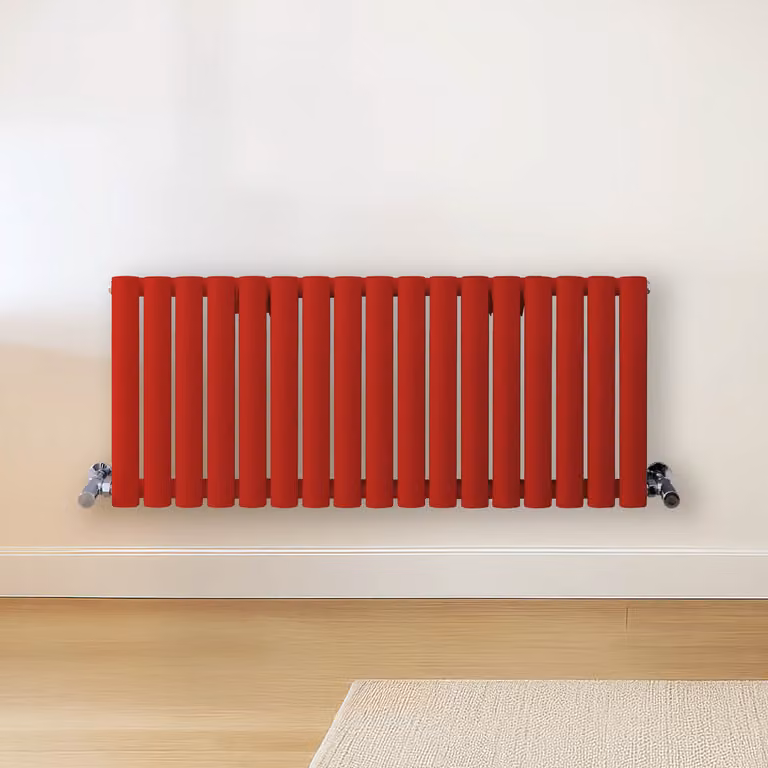 Radiatore di Design Orizzontale  Rosso (Siamese Rosso) -  400mm x 1000mm  - Pannello Doppio  - Revive