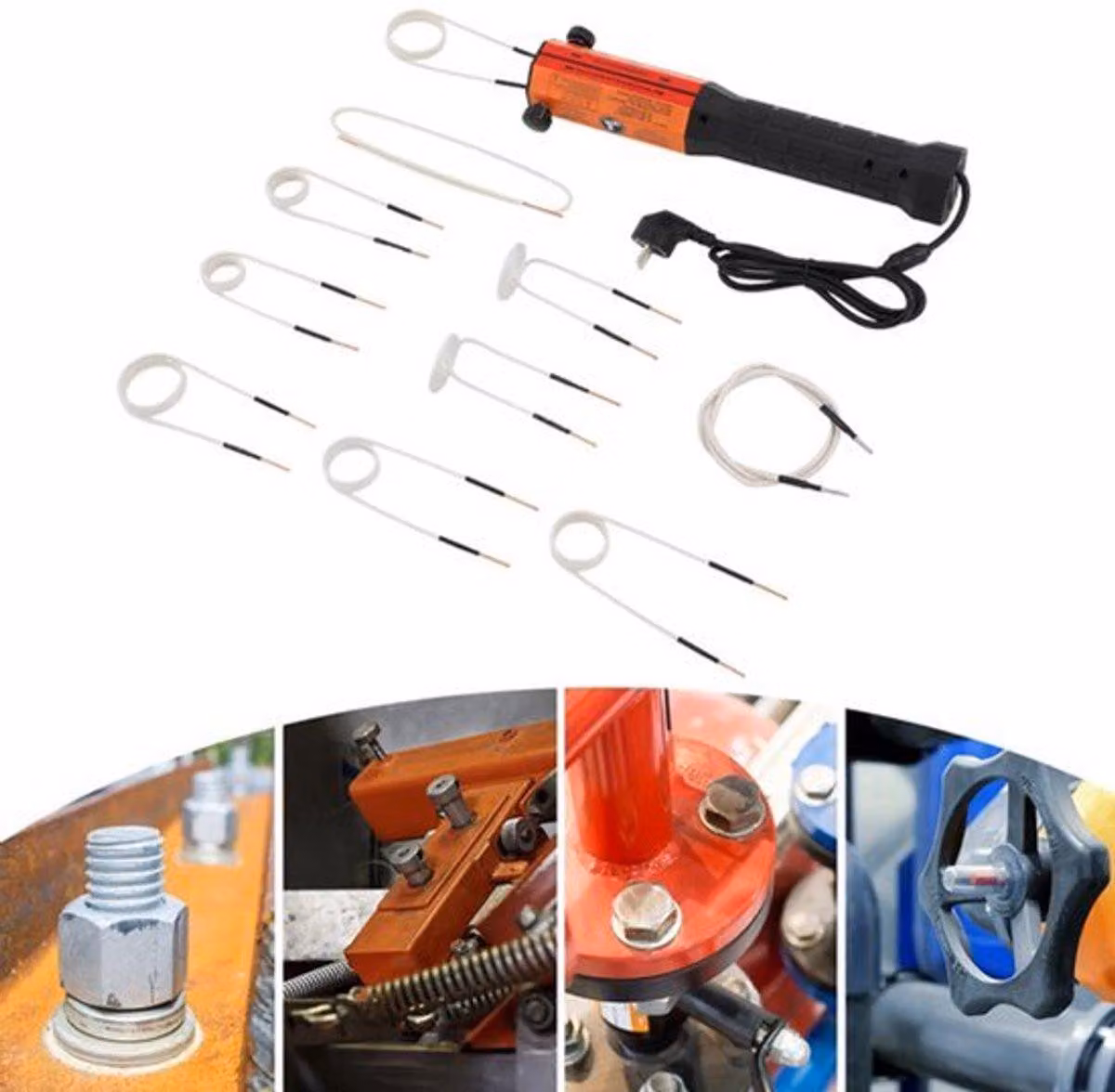 Riscaldatore a induzione da 1000 W - 10 bobine - Temperatura massima di 1562 °F - Utensili magnetici per bulloni