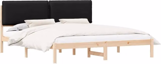 Letto matrimoniale | Letto per adulti | Letto con Testiera Rivestita Nero 180 x 200 cm