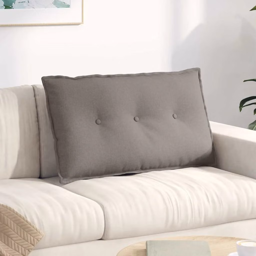 Cuscino per schiena ergonomico vidaXL in tessuto con rivestimento rimovibile, disponibile in beige o grigio, L 80 x P 19 x H 50 cm