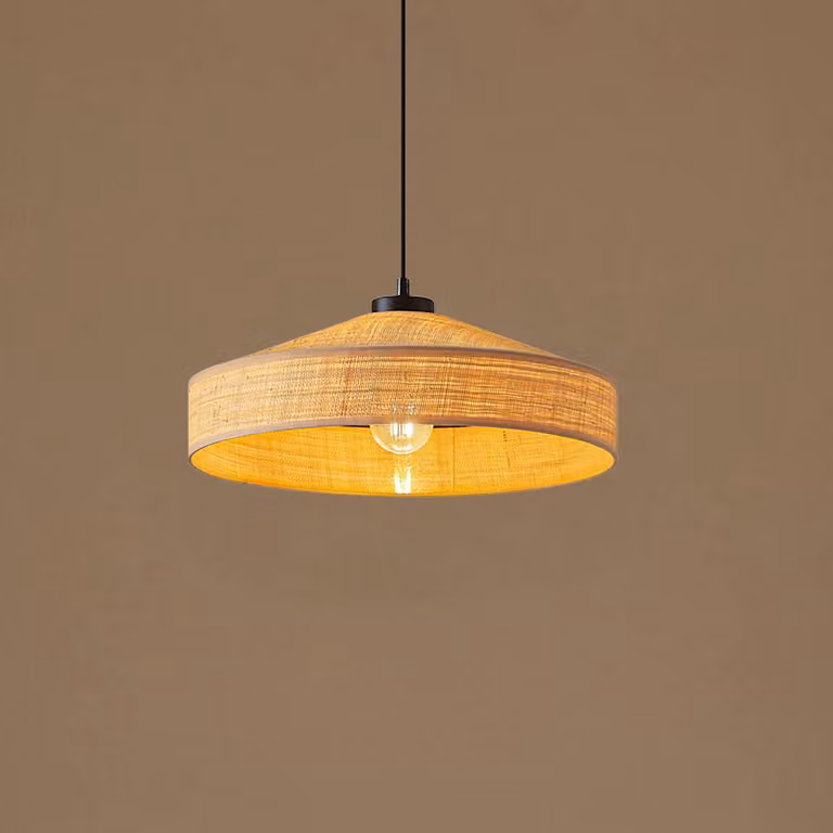 Lampada a sospensione Haldor Lindby, dimmerabile, Crema / Ambra, Soggiorno / Sala da pranzo, Legno, Scandinavo, Lampada a sospensione