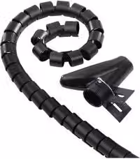 Passacavi Hama a spirale flessibile colore nero