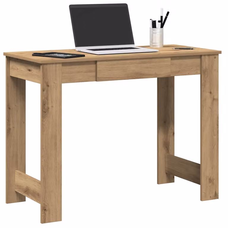 Scrivania moderna vidaXL in legno color rovere marrone L: 100 cm, P: 45 cm, H: 75 cm