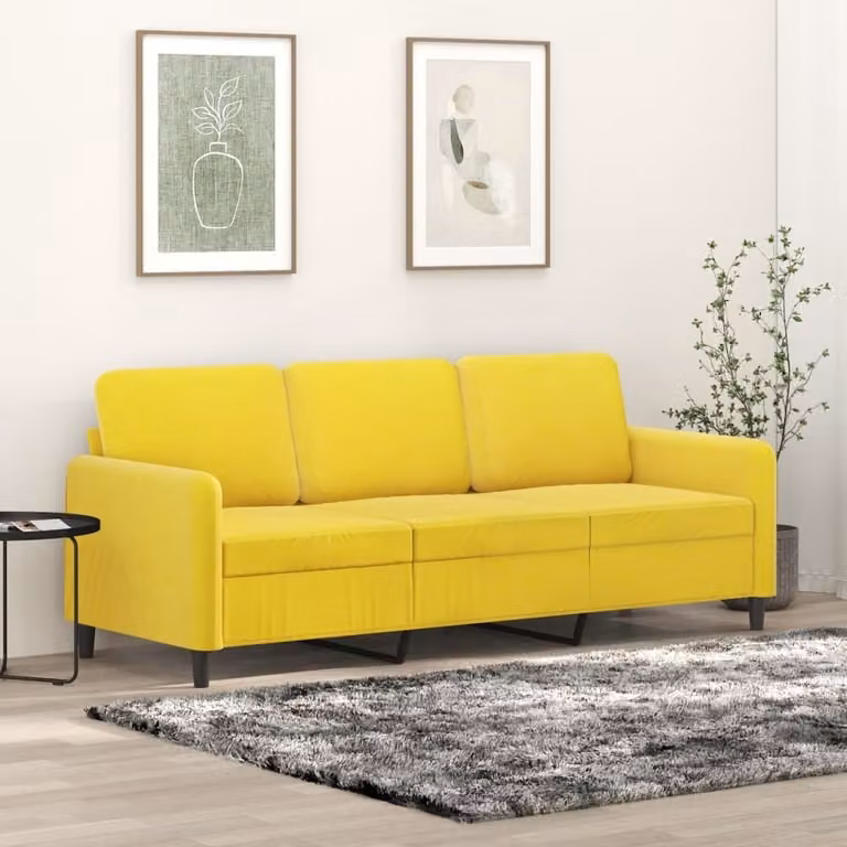 Maison Exclusive - Divano a tre posti giallo 180 cm in velluto