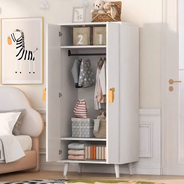 Armadio con ante ¨C Minimal ¨C Bianco, legno, 70x55x170 cm
