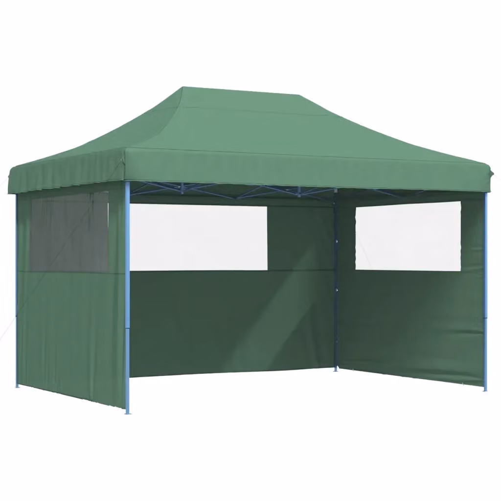 Tendone per feste pieghevole pop-up Videx con 3 pareti verde, blu e trasparente L/P/H: 410 x 279 x 315 cm – 2