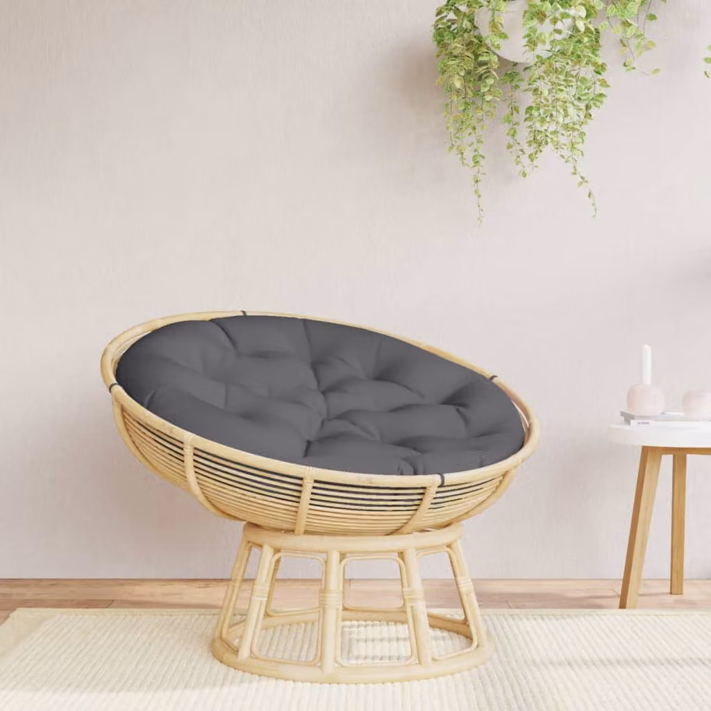 vidaXL Cuscino Rotondo Antracite in Poliestere Idrorepellente e Traspirante Ø 100 x 11 cm