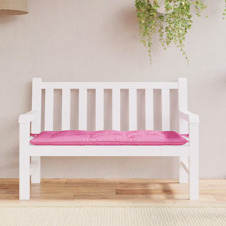 Cuscino per panca da giardino vidaXL Rosa in poliestere, L 120 x P 50 x H 7 cm