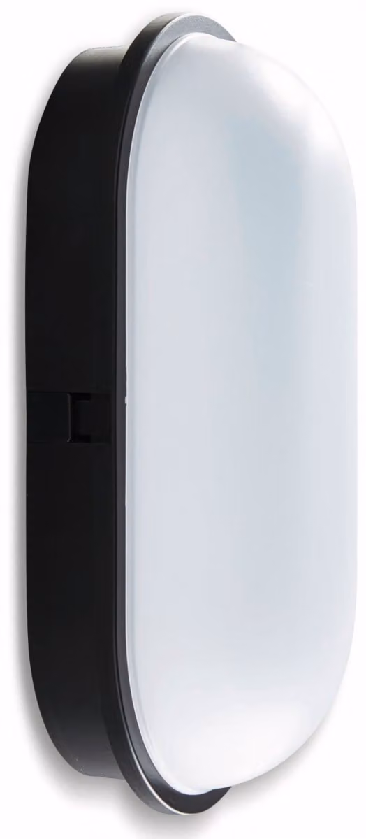 Heitronic Luce ovale LED TOLEDO, 20 W, 1600 lm, 4000 K, IP 65, nero