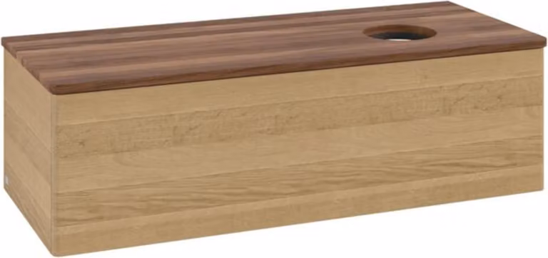 V&B Mobiletto senza struttura frontale, con illuminazione Antao 120x36x50cm, WBP colore w. wal, rovere miele