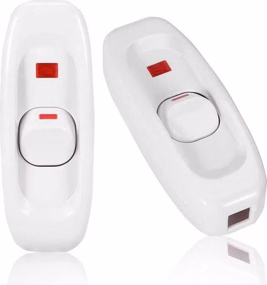 Interruttore a filo con indicatore LED per lampade da tavolo e da comodino, nero