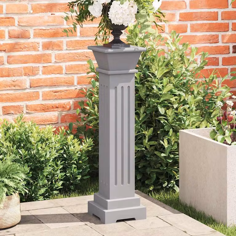 Piedistallo per piante classico vidaXL in MDF grigio L/P/H: 17 x 17 x 66 cm