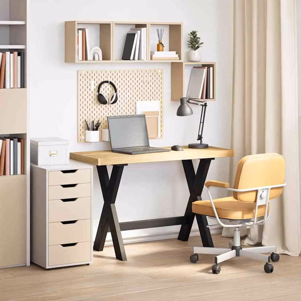 Maison Exclusive - Scrivania NOAIN con gambe a forma di X 120x50x75 cm Legno massello di pino