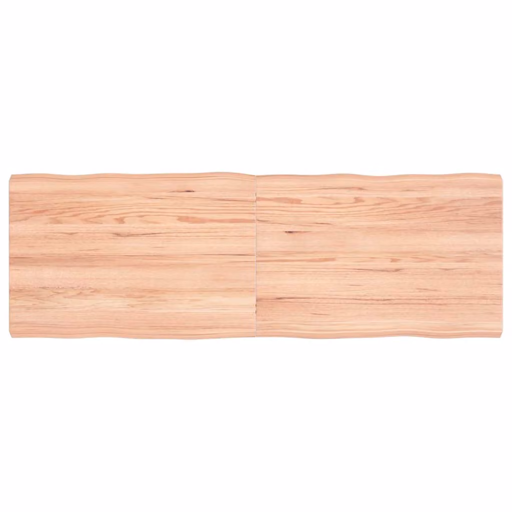 Piano Tavolo in Rovere Marrone Chiaro con Bordo Naturale stile Rustico vidaXL L: 120 cm, P: 40 cm, H: 2-4 cm
