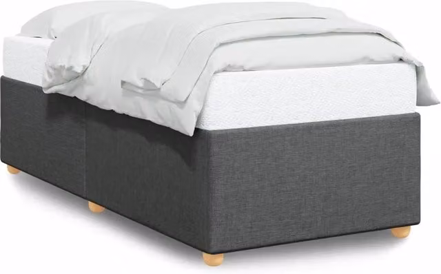 Letto singolo per adulti DESIGN IN in tessuto grigio con doghe in legno L/P: 100 x 200 cm