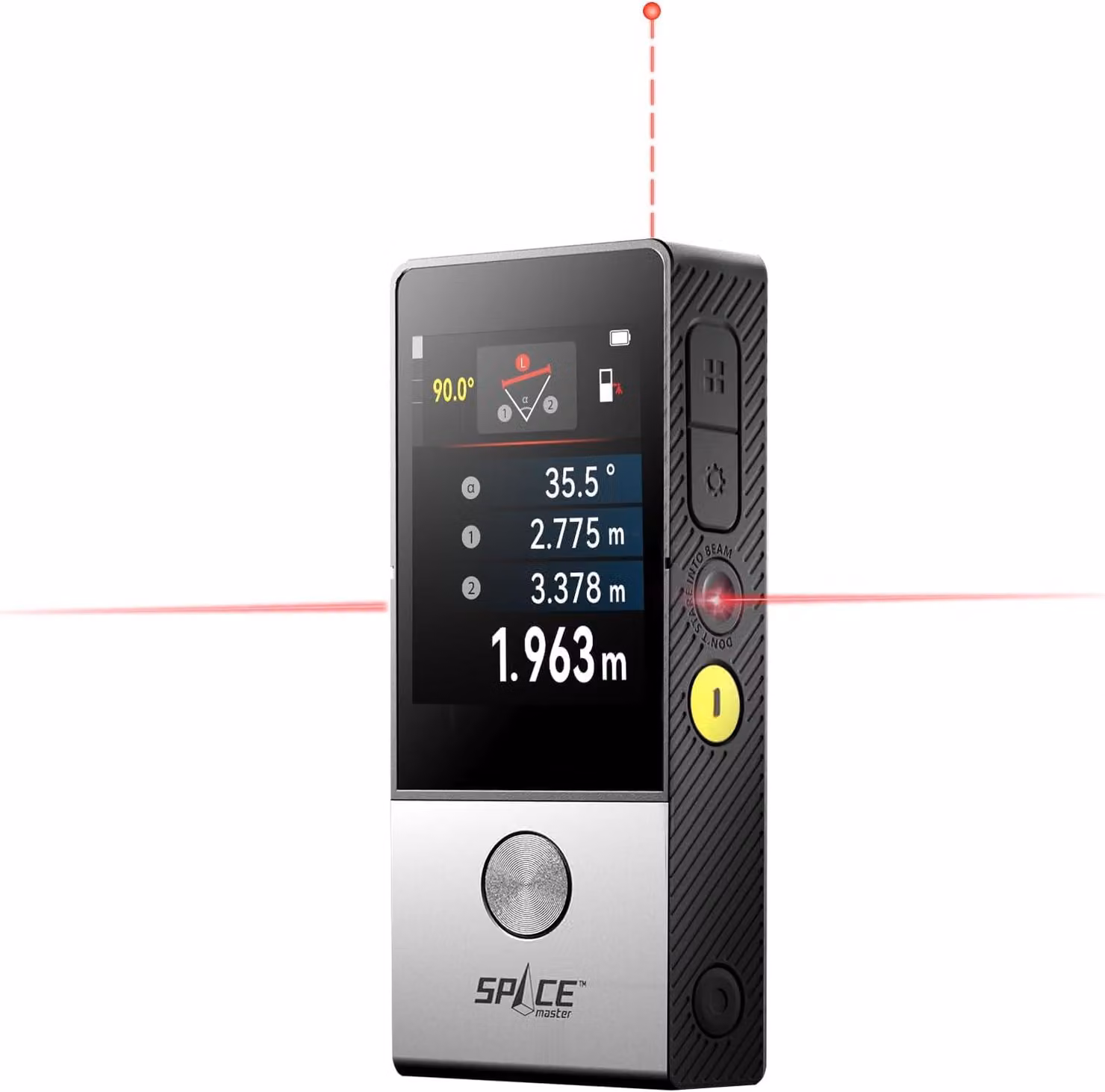 Misuratore laser a distanza D9 Pro con indicatore visivo di allineamento, misuratore laser da 100 metri con interfaccia touchscreen IPS, funzionalità P2P, visualizzazione angolare in tempo reale, sincronizzazione con app