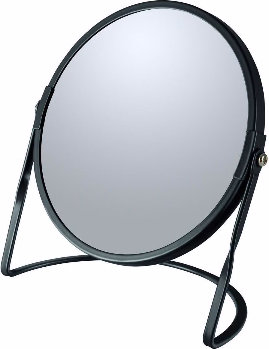 Spirella specchio per il trucco specchio cosmetico specchio da bagno "Akira" ingrandimento 5x - nero opaco