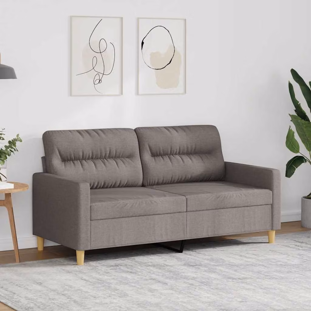 Divano a 2 posti moderno vidaXL in tessuto beige e grigio con struttura in metallo per il tuo soggiorno