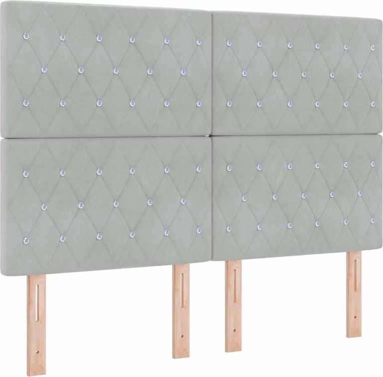Testiera LED con strisce LED Grigio chiaro 144 cm Velluto