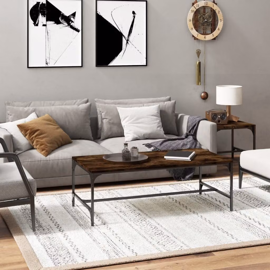 Maison Exclusive - Tavolino in rovere affumicato 100x50x35 cm Materiale ligneo