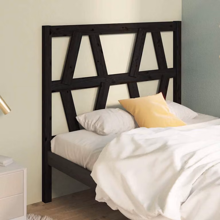 Testiera per Letto vidaXL in Legno Massello di Pino Nero, Design Moderno Geometrico, L: 96 cm, P: 4 cm, H: 100 cm