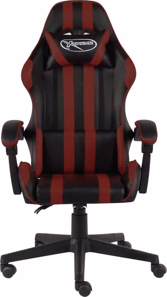Sedia da Gaming Nero e Rosso Vino in Pelle finta