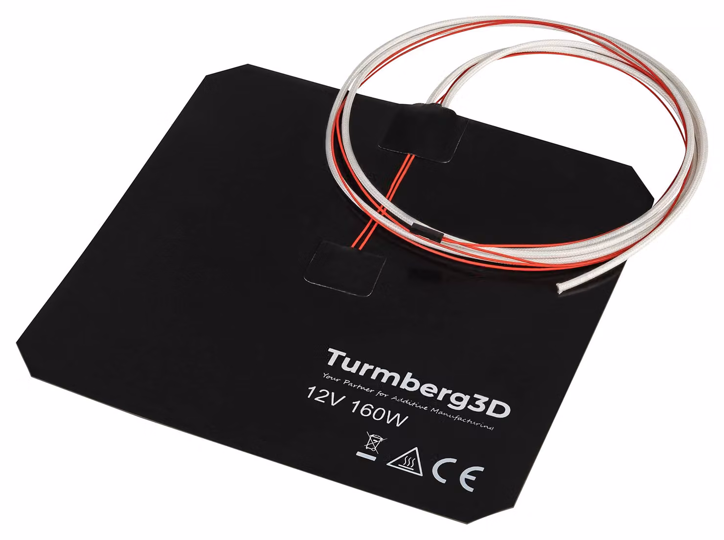 Tappetino riscaldante in silicone nero per stampanti 3D - 12 V, 160 W