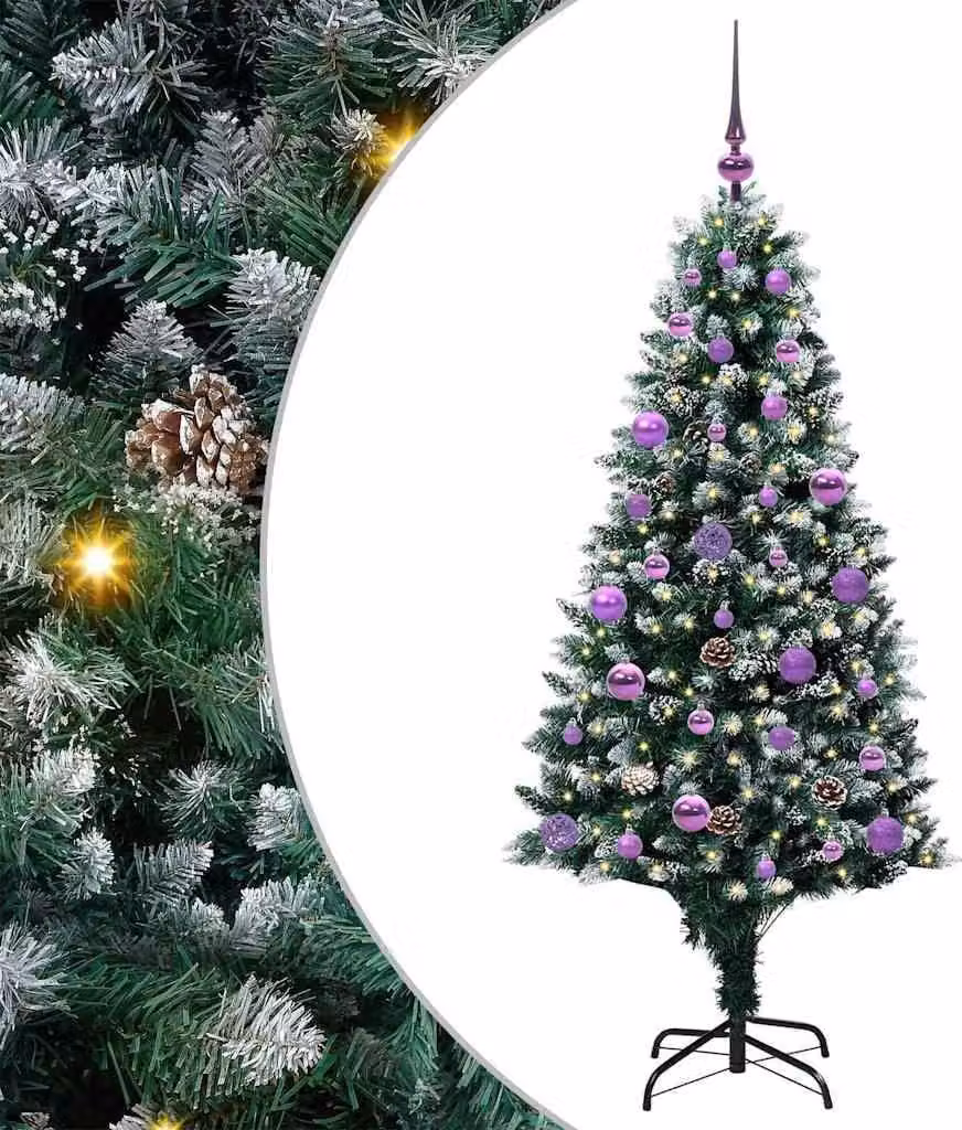 Albero di Natale artificiale con 150 LED Verde 150 cm